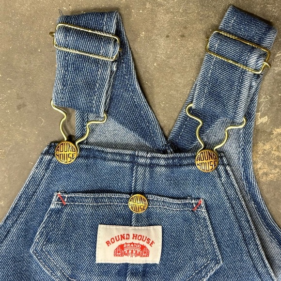 Vintage Round House Toddler Denim Overalls 18M Blue Jean Bib - Picture 7 of 8